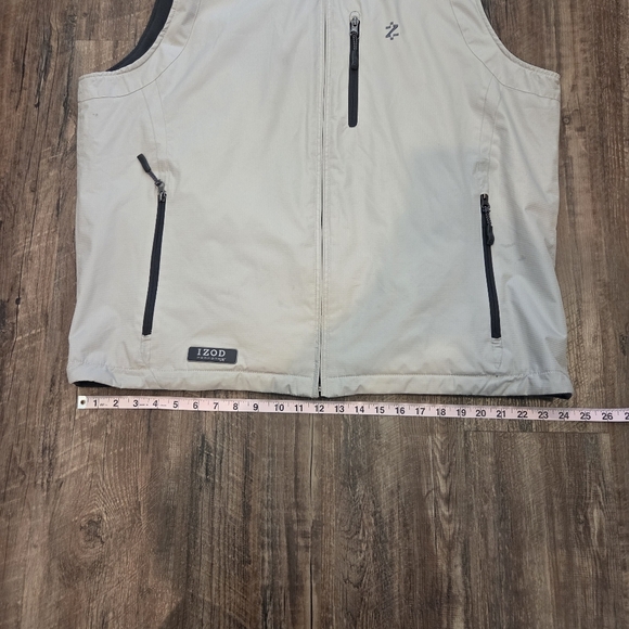 IZOD Performance Reversible Vest Mens Size XL Tan/Beige Full Zip Sleeveless - Picture 15 of 16